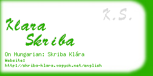 klara skriba business card
